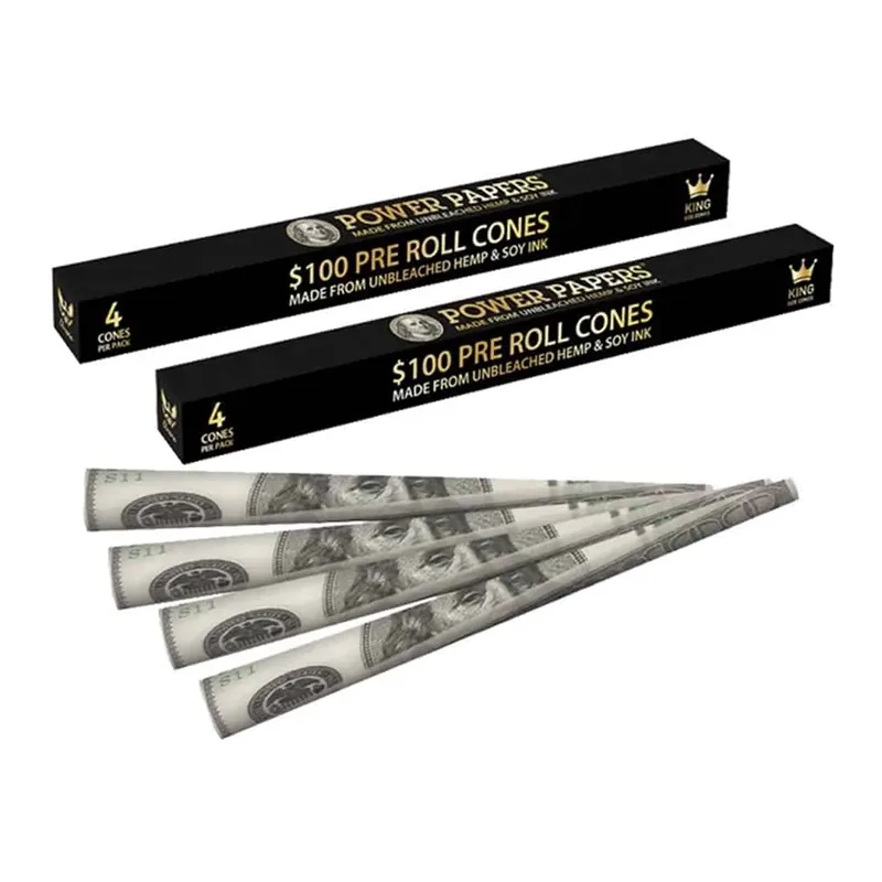 $100 Dollar Cones 4 stk King Size | Power Papers