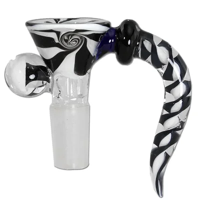 Black Leaf - Glass Art Black Swirl Bowl SG 14,5