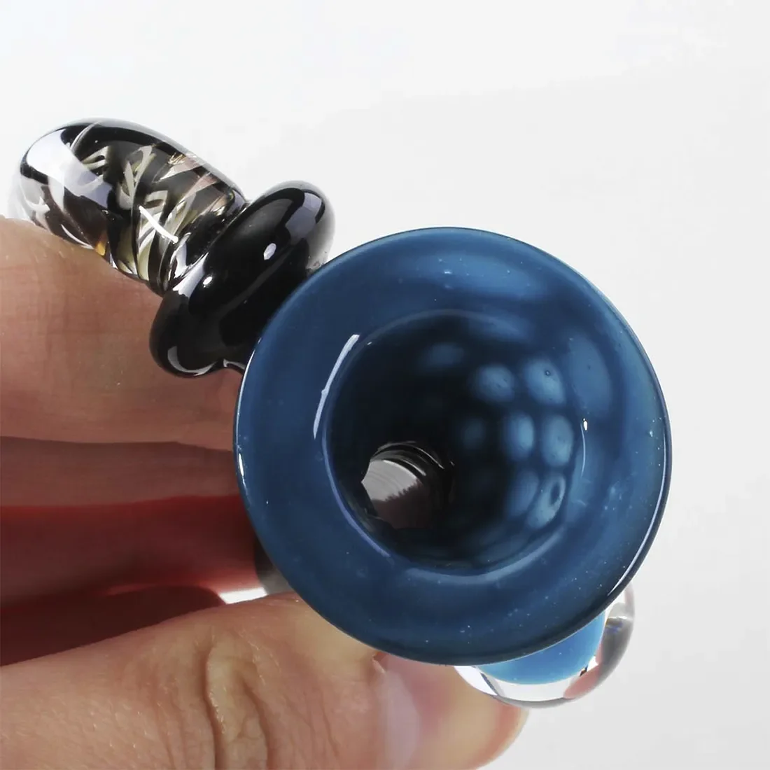 Black Leaf - Glass Art Teal Dots Bowl SG 14,5 - Billede 2