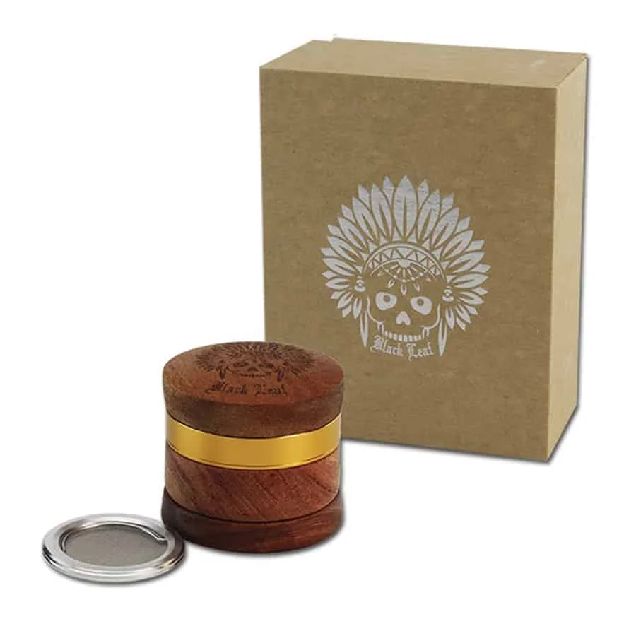 Black Leaf - Red Indian Wooden Grinder Ø60 - Billede 2