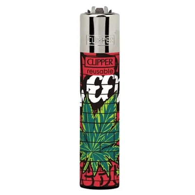 Clipper Lighter - Urban Weed Red