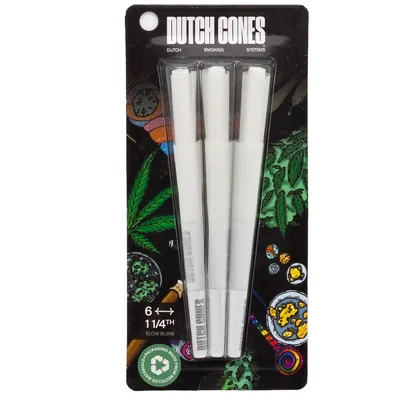 Dutch Cones - White 1 1/4 Size Cones 6 stk