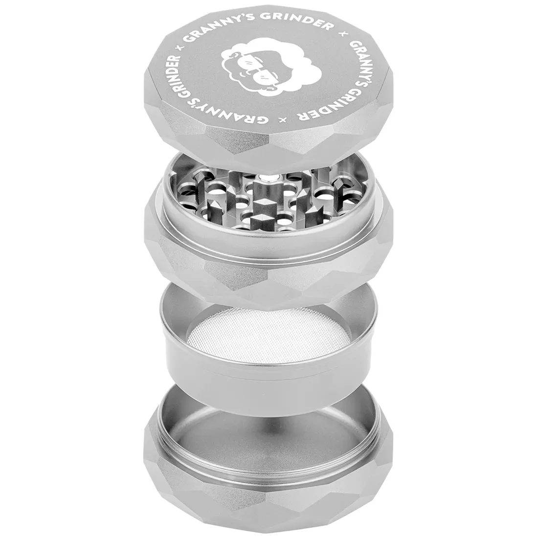 GRANNY'S WEED - Hazy Hex Grinder Silver Ø55 - Billede 2