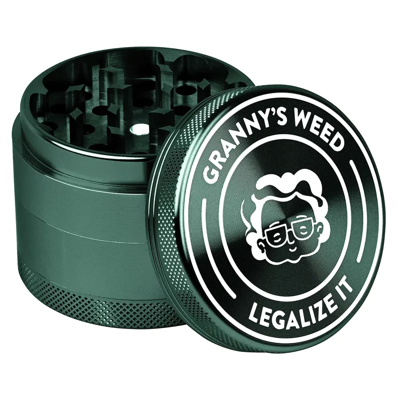 Grøn Aluminium Grinder Ø55 mm (3-rum) | GRANNY’S WEED - Grindere
