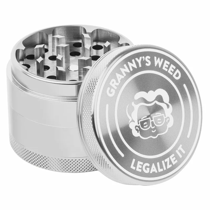 Sølv Aluminium Grinder Ø55mm (3-rum) |GRANNY’S WEED