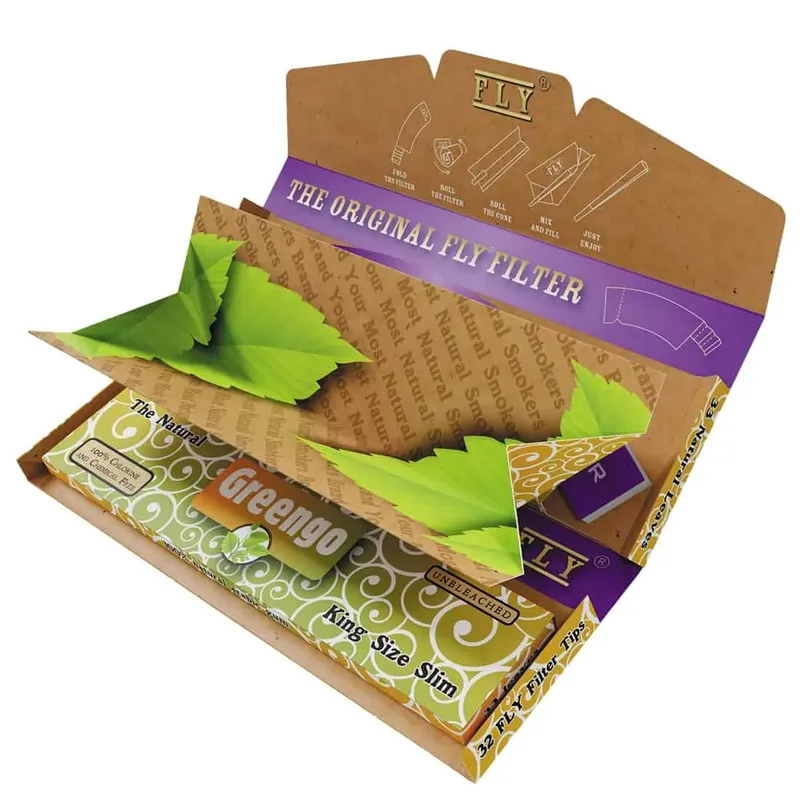 Greengo Tray Set m. Lilla FLY Filtertips | Greengo + FLY