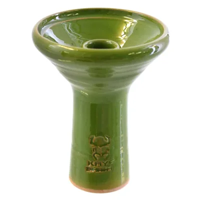Kaya Shisha - Glazed Deep Clay Funnel Green 105 mm