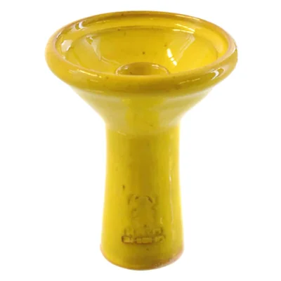 Kaya Shisha - Glazed Deep Clay Funnel Yellow 105 mm