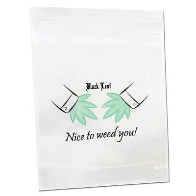 Lynlåsposer - Black Leaf Nice To Weed You 40x60mm 100 stk