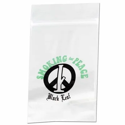 Lynlåsposer - Black Leaf Smoking For Peace 40x60mm 100 stk