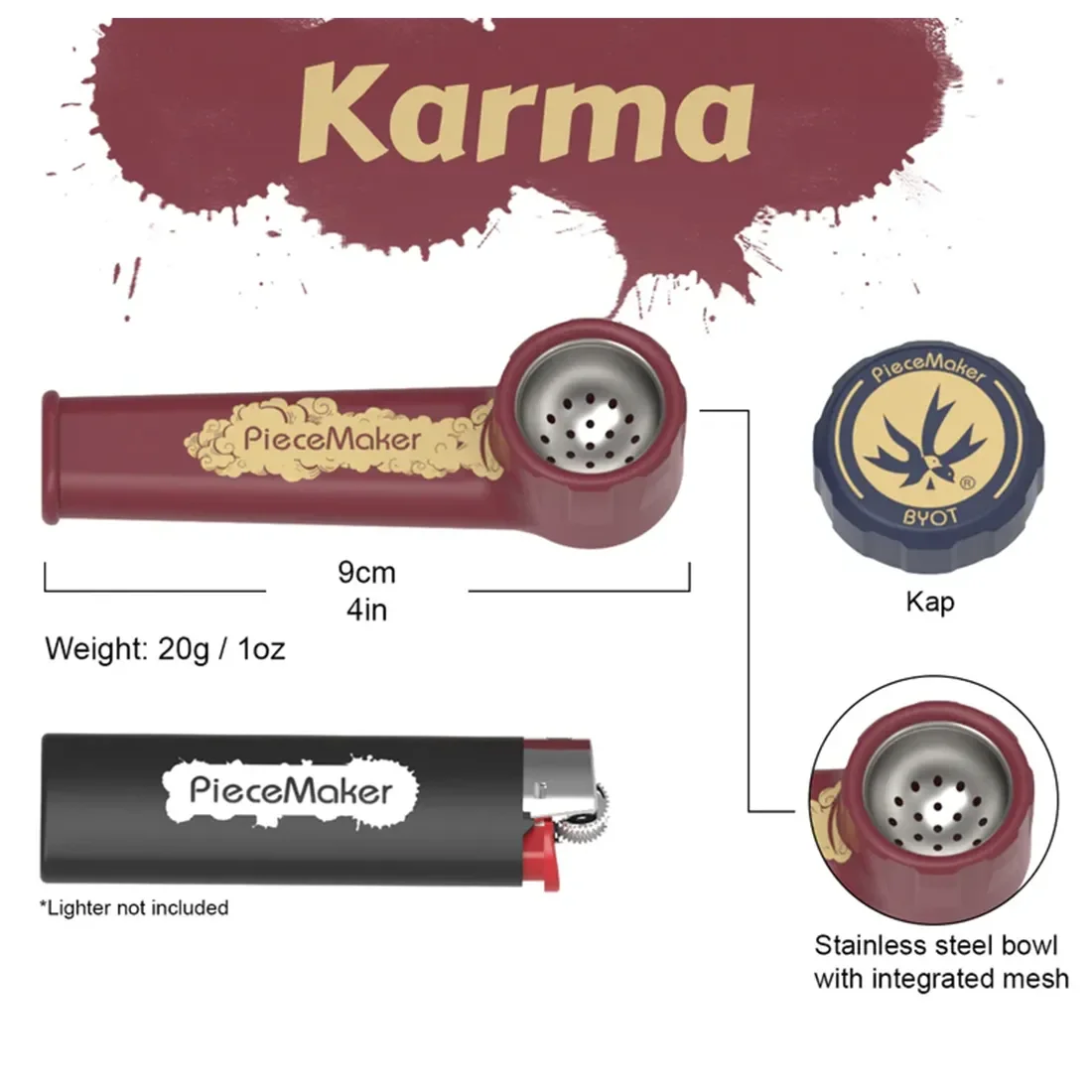 PieceMaker - KARMA Beast Blue Silicone Pipe 90 mm - Billede 2