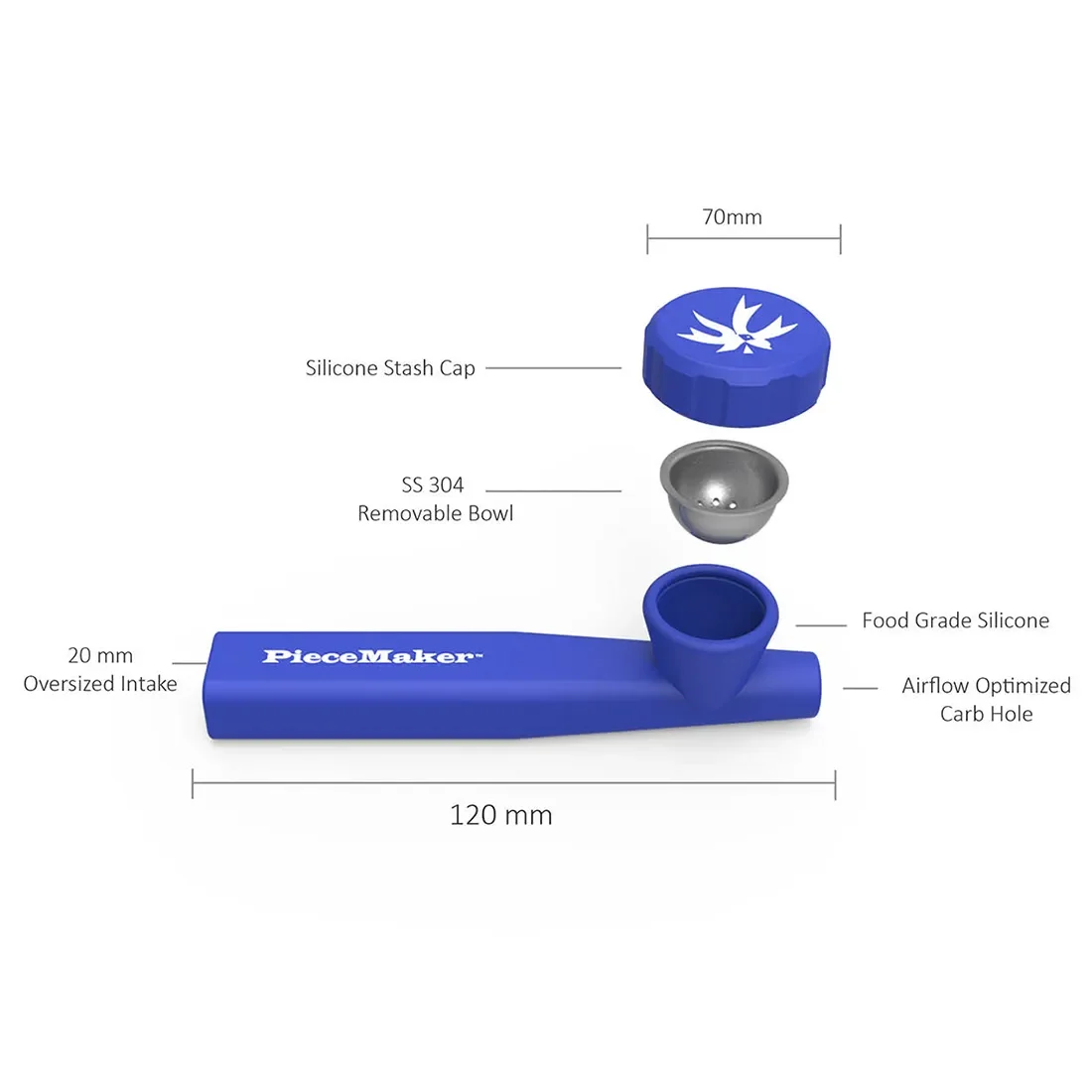 PieceMaker - KAZILI Yuca Yellow Silicone Pipe 120 mm - Billede 2