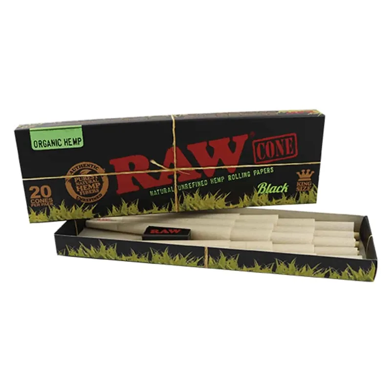 RAW Økologisk Cones 20 stk King Size (Black)