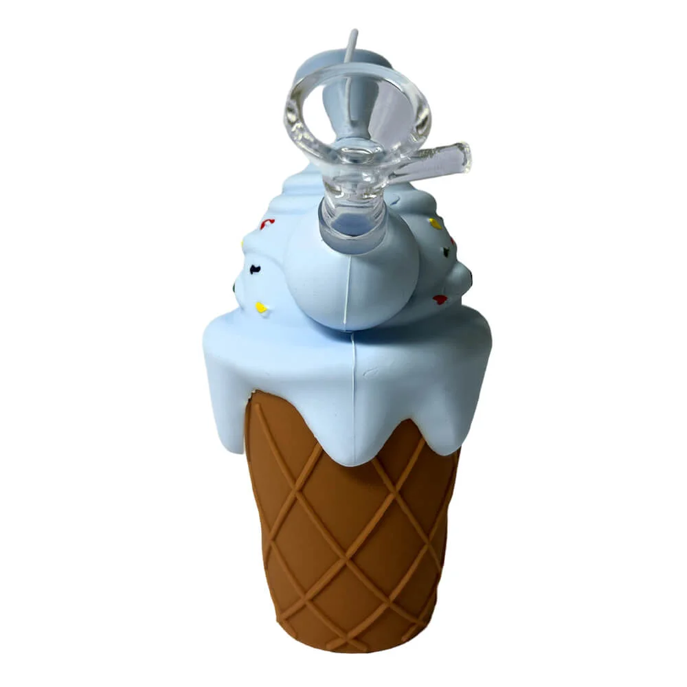 Urban Crew - Ice Cream Cone Blue Silikone Bong 14 cm - Billede 2