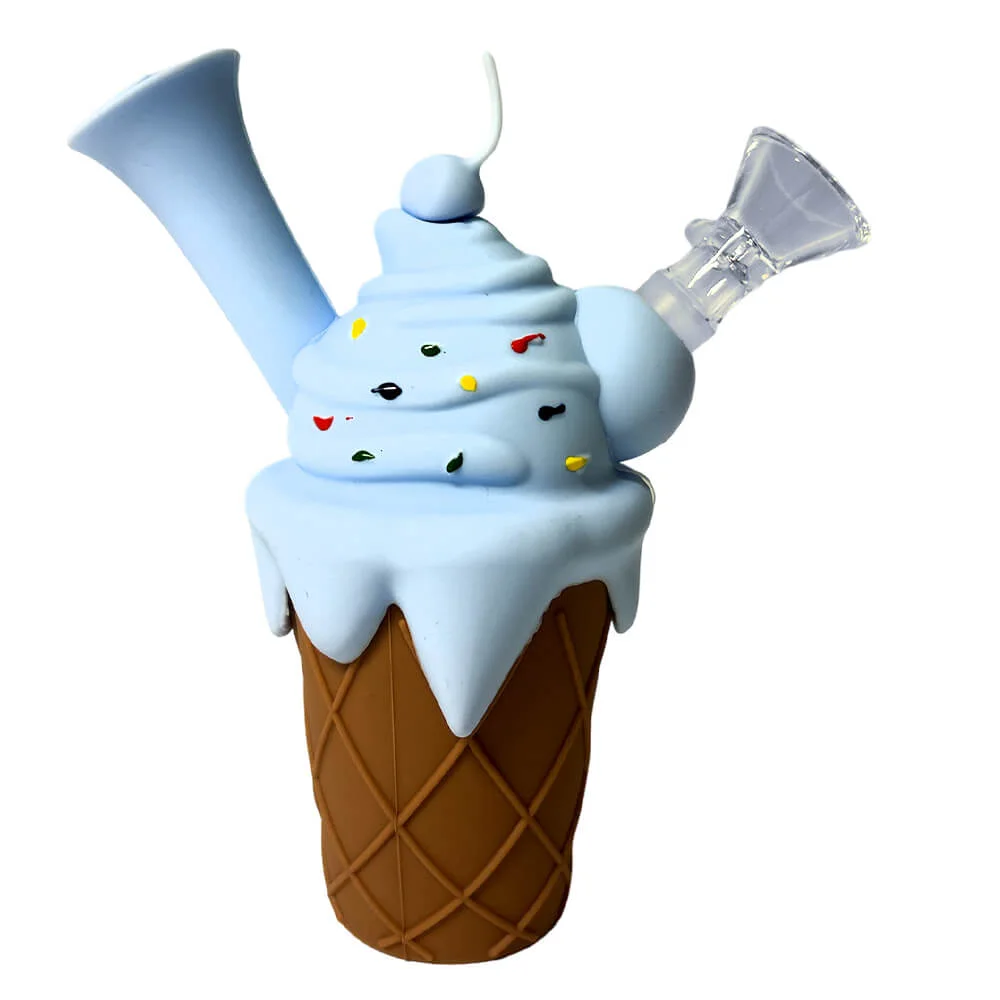 Urban Crew - Ice Cream Cone Blue Silikone Bong 14 cm - Billede 3