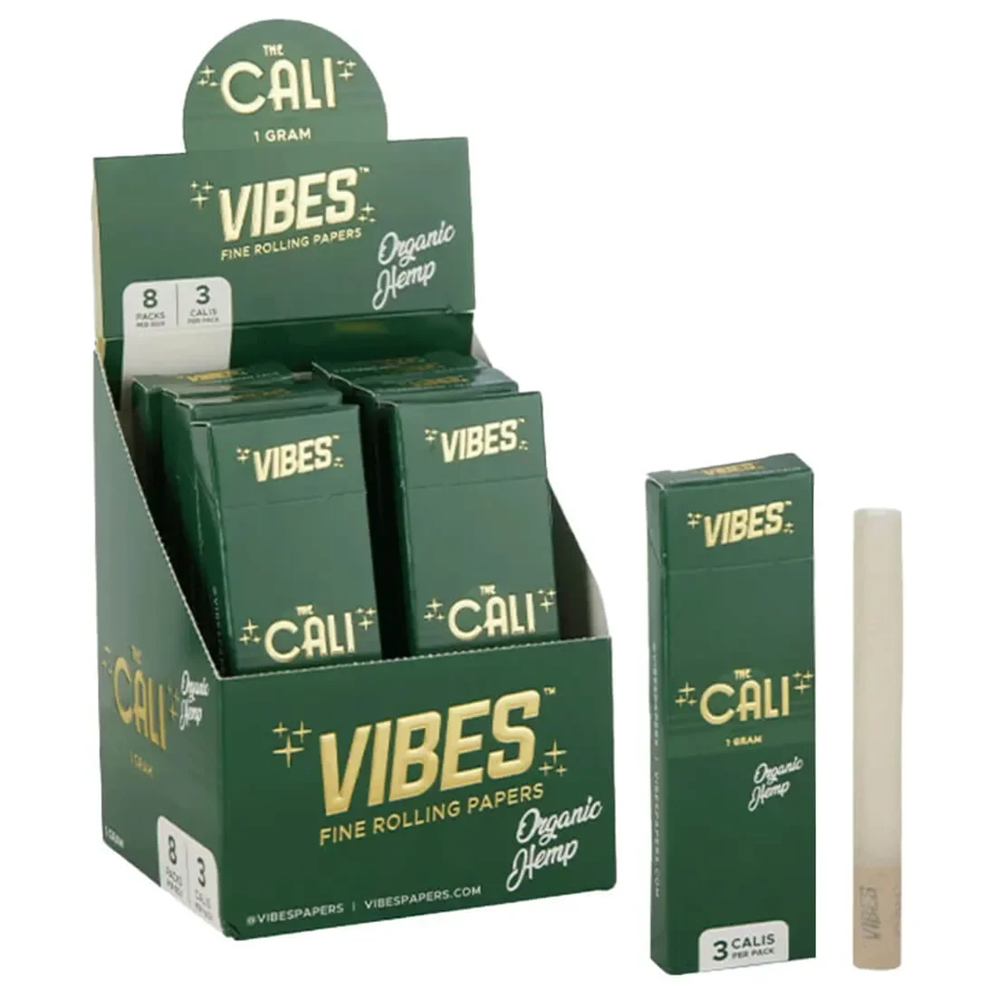 Vibes - The Cali Cones Organic Hemp 1 Gram 3 stk - Billede 2