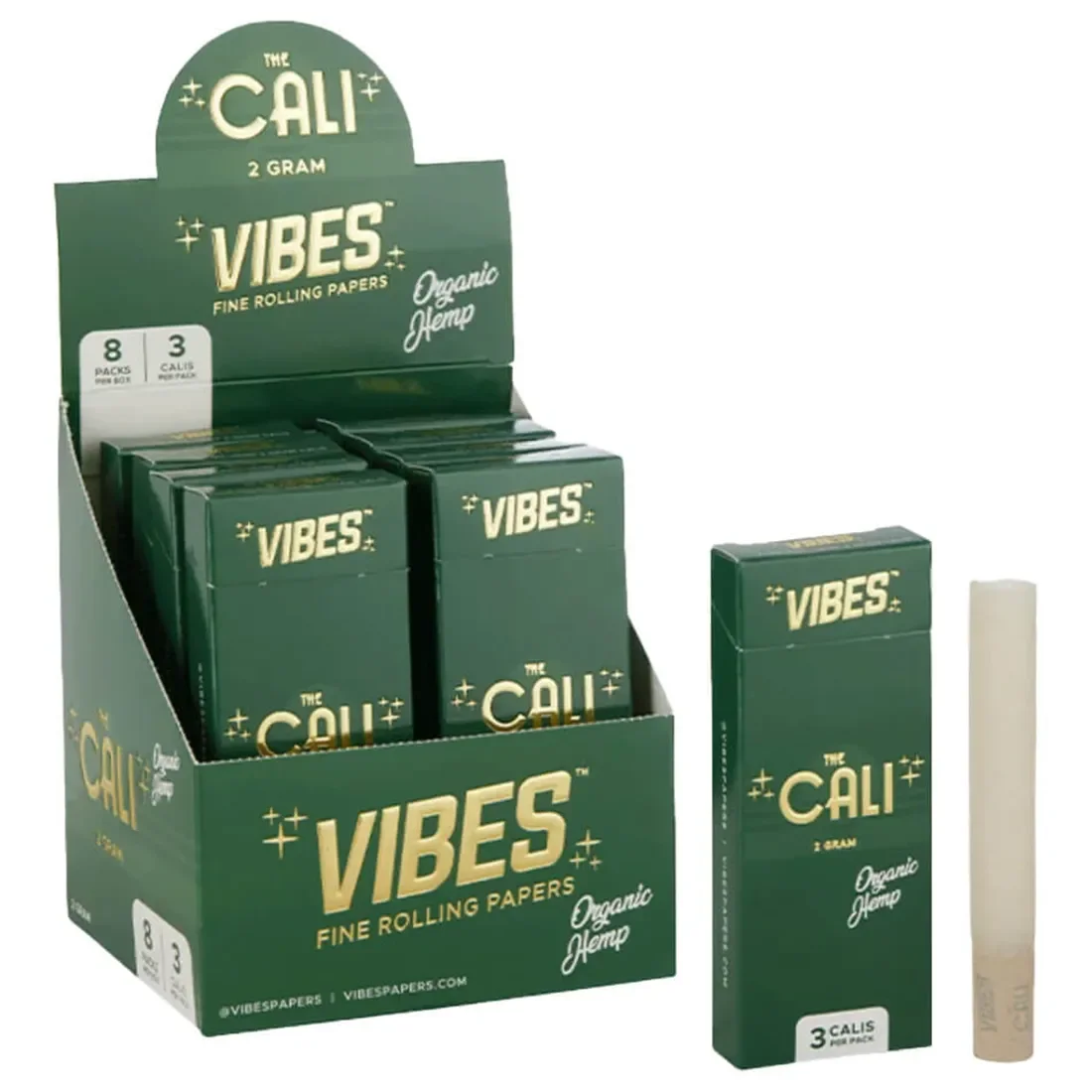 Vibes - The Cali Cones Organic Hemp 2 Gram 3 stk - Billede 2